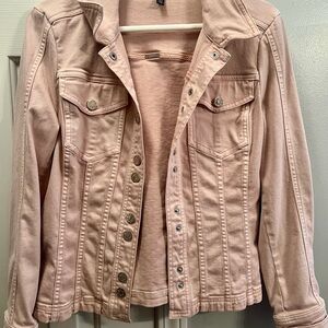 WHBM Women's Pink coated Denim Jacket